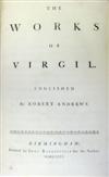 BASKERVILLE PRESS  1766  VERGILIUS MARO, PUBLIUS. The Works of Virgil. Englished by Robert Andrews.